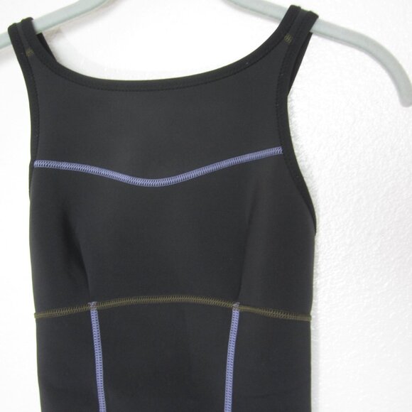 Prana Sporty Eleana One Piece Swimsuit Women's Size S Black Purple Neoprene - Picture 6 of 11